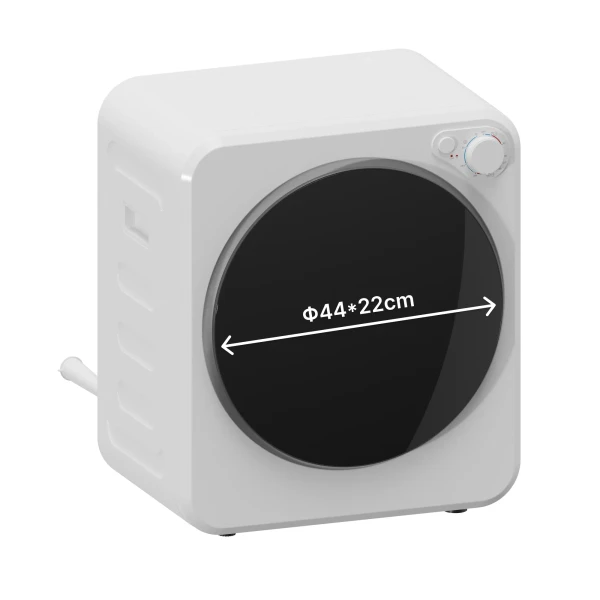 Mini Wasdroger 4 Kg Met 5 Programma's Tot 60℃ 800W/400W Luchtafvoerdroger Met Omkeerbare Roestvrijstalen Trommel Wit