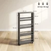 Multifunctioneel Rek Op Wielen, Smalle Bouw, 4 Vakken, 45x15x91 Cm, Zwart