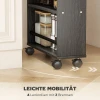 Multifunctioneel Rek Op Wielen, Smalle Bouw, 4 Vakken, 45x15x91 Cm, Zwart