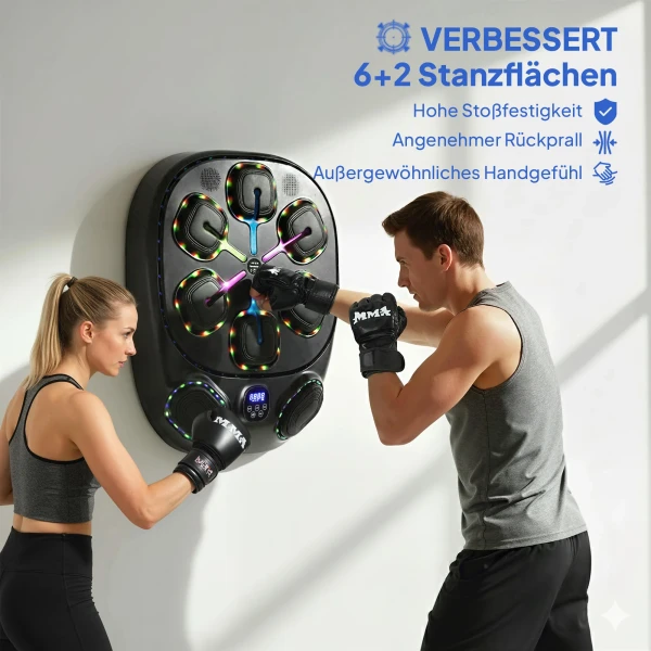 Muziek Boks Machine, Elektronische LED Boks Machine Met Dubbele Slagzones Bluetooth Handschoenen 9 Snelheid