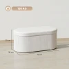 Opklapbare Zitbank Met Opbergruimte, Gestoffeerde Bank Met Fluwelen Look Voor Woonkamer 76 X 38 X 35 Cm Crème