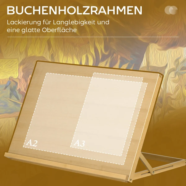 Opvouwbare Tafel Ezel 75,8x51cm Verstelbare Zitezel Gemaakt Van Beukenhout