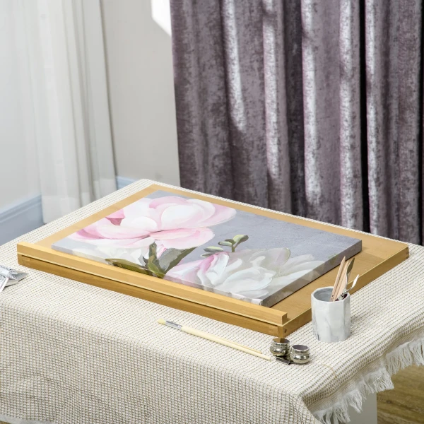 Opvouwbare Tafel Ezel 75,8x51cm Verstelbare Zitezel Gemaakt Van Beukenhout