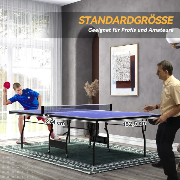 Opvouwbare Tafeltennistafel Mid Size Inclusief Tafeltennisnet 3 Ballen 12mm Tafelblad