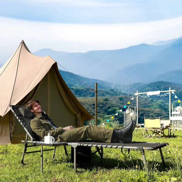 Opvouwbare Zonneligstoel Met Kussen, Ligstoel Met 5 voudig Verstelbare Rugleuning Tot 120 Kg