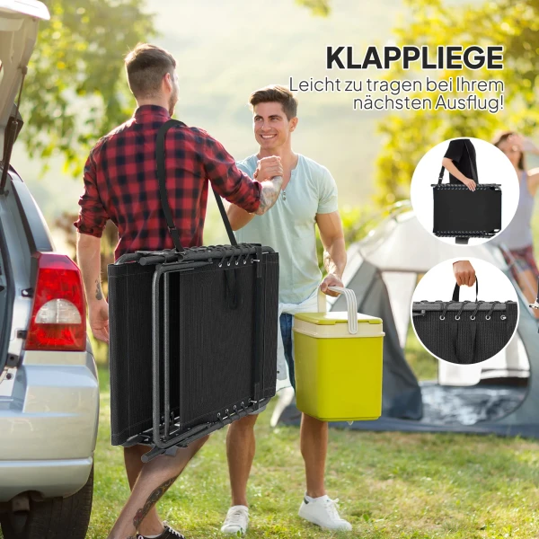 Opvouwbare Zonneligstoel Met Kussen, Ligstoel Met 5 voudig Verstelbare Rugleuning Tot 120 Kg