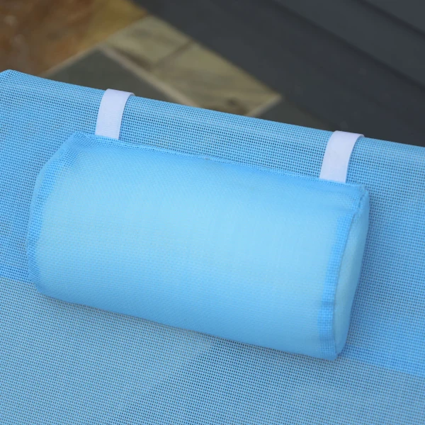 Opvouwbare Zonneligstoel Met Kussen Voor De Tuin, 5 voudig Verstelbare Rugleuning Tot 120 Kg Blauw