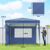 Paviljoen 3 X 3 M Waterdicht In Hoogte Verstelbaar Pop up Vouwpaviljoen Met 2 Zijpanelen, UV 50+ Opvouwbaar Donkerblauw