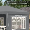 Paviljoen Ca. 3x6m Waterdicht Pop up Vouwpaviljoen Met 4 Zijwanden, Venster UV Bescherming Draagtas Grijs