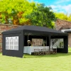 Paviljoen Ca. 3x6m Waterdicht Pop up Vouwpaviljoen Met 4 Zijwanden, Venster UV Bescherming Draagtas Zwart