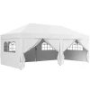 Paviljoen Ca. 6x3m Stabiel Winterbestendig Pop up Vouwpaviljoen Met Vensters, Ritssluiting Deur, Zijpanelen, UV Bescherming
