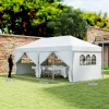 Paviljoen Ca. 6x3m Stabiel Winterbestendig Pop up Vouwpaviljoen Met Vensters, Ritssluiting Deur, Zijpanelen, UV Bescherming