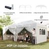 Paviljoen Ca. 6x3m Stabiel Winterbestendig Pop up Vouwpaviljoen Met Vensters, Ritssluiting Deur, Zijpanelen, UV Bescherming