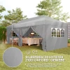 Paviljoen Ca. 6x3m Stabiel Winterbestendig Pop up Vouwpaviljoen Met Vensters, Ritssluiting Deur, Zijpanelen, UV Bescherming