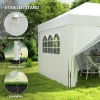 Paviljoen Ca. 6x3m Stabiel Winterbestendig Pop up Vouwpaviljoen Met Vensters, Ritssluiting Deur, Zijpanelen, UV Bescherming