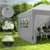 Paviljoen Ca. 6x3m Stabiel Winterbestendig Pop up Vouwpaviljoen Met Vensters, Ritssluiting Deur, Zijpanelen, UV Bescherming