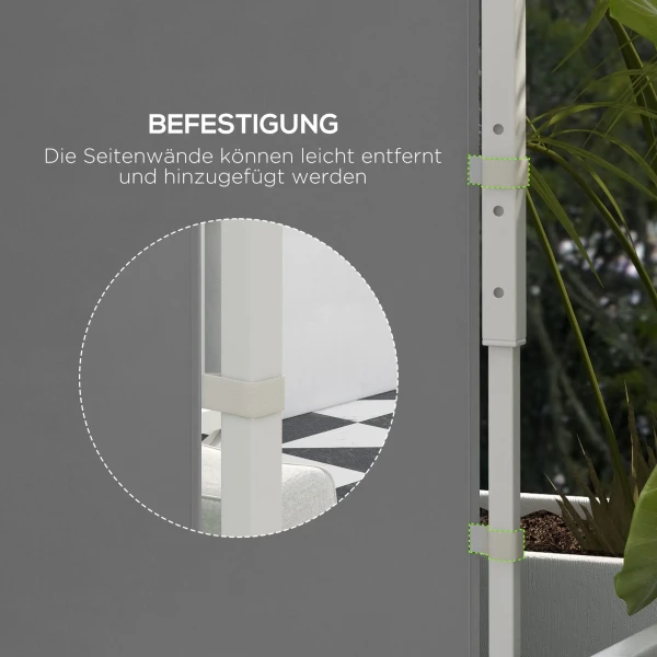 Paviljoengordijnen, Set Van 2, Voor 3x6m Of 3x3m Tuinpaviljoens, Met Ramen En Deuren, Lichtgrijs