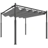 Pergola Ca. 3x3 M Vrijstaande Terrasoverkapping Met Schuifdak, Magnetisch Pad, 8 Cm Kolom UV bestendig