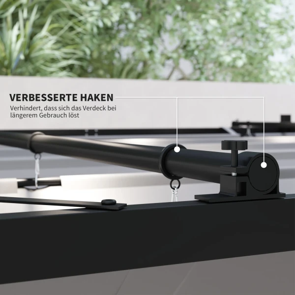 Pergola Ca. 3x3 M Vrijstaande Terrasoverkapping Met Schuifdak, Magnetisch Pad, 8 Cm Kolom UV bestendig