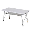 Picknick Klaptafel, Opvouwbare Tafel, In Hoogte Verstelbare Kampeertafel, Incl. Draagtas, Aluminium, Zilver, 120 X 69 X 59 78 Cm