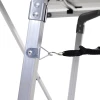 Picknick Klaptafel, Opvouwbare Tafel, In Hoogte Verstelbare Kampeertafel, Incl. Draagtas, Aluminium, Zilver, 120 X 69 X 59 78 Cm