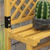 Plantenstandaard, Bloemenrek, 2 Verdiepingen, Met Trellis & Dak, Sparrenhout, 75x50x166cm, Geel
