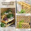 Plantenstandaard, Bloemenrek, 2 Verdiepingen, Met Trellis & Dak, Sparrenhout, 75x50x166cm, Geel