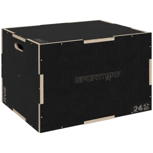 Plyo Box/Springbox, Robuust, 61 X 51 X 41 Cm, Zwart, Handvat 10x3,5 Cm, Tot 120 Kg