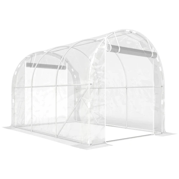 Polytunnel Kas, Beloopbare Kas Met Gegalvaniseerd Stalen Frame En UV bestendige PE hoes, Transparant