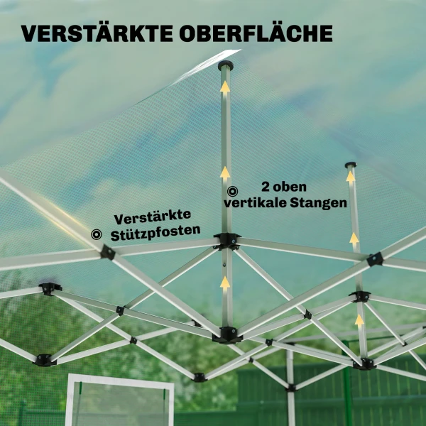 Pop Up Broeikas Ca. 200x300x270 Cm Opvouwbaar Foliebroeikas Met Zadeldak Ritsdeuren En ramen