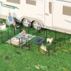 Puppyren, 16 delig Puppyuitloop Opvouwbaar Met Deur Voor Kleine, Middelgrote Honden, 3,2 X 3,2 X 0,8 M, Grijs