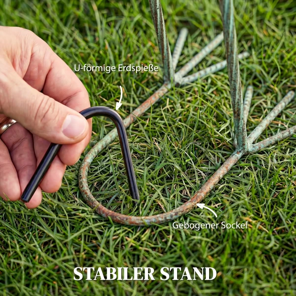 Reiher Tuinbeeld Metaal Vogel Buiten Beeld 88 Cm Staande Sculptuur Met Grondankers Groen En Brons