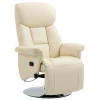 Relaxfauteuil, Ligfunctie, Lederlook, Voetensteun, Tot 150 Kg, 78 X 80 X 109 Cm, Crème