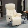 Relaxfauteuil, Ligfunctie, Lederlook, Voetensteun, Tot 150 Kg, 78 X 80 X 109 Cm, Crème