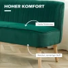 Retrodesign 2 zitsbank, Houten Poten, 117 Cm X 56,5 Cm X 77 Cm, Donkergroen