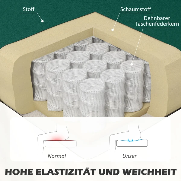 Retrodesign 2 zitsbank, Houten Poten, 117 Cm X 56,5 Cm X 77 Cm, Donkergroen