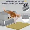 Roestvrijstalen Kattenbak Open Kattenbak Met Schep, Hoge Randmat Voor Katten Tot 7 Kg 60,2 X 40,2 X 29,5 Cm, Grijs