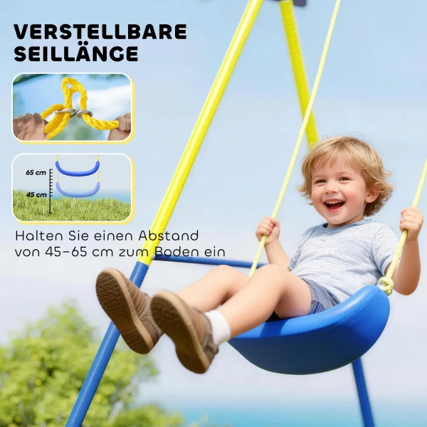 Schommelrek 4 in 1 Schommelset Tot 150 Kg Met Nestschommel, Basketbalring, Voetbaldoel, U Schommel 288 X 160 X 220 Cm