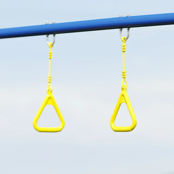 Schommelset Tot 150 Kg 3 in 1 Kinderschommel Met Klassieke Schommel, Turnringen, Staande Schommel, 285x160x181 Cm