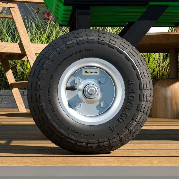 Schubkarrenwiel 4er Set Vervangingswiel 80 Kg Ø 255 Mm Volrubber Luchtbanden Met Buis Kogellagers Zwart