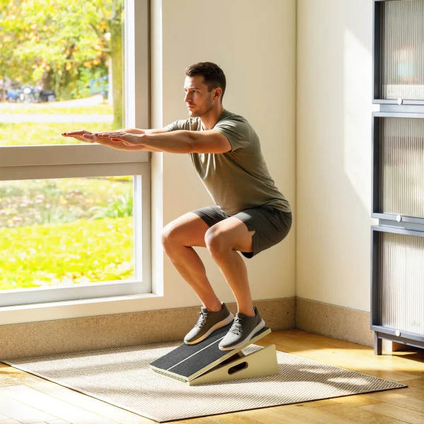Schuin Bord Voor Ontlastende Oefeningen, 4 Verstelbare Hoeken, Antislip, Hout
