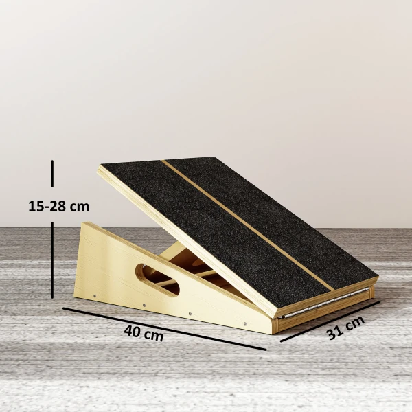 Schuin Bord Voor Ontlastende Oefeningen, 4 Verstelbare Hoeken, Antislip, Hout