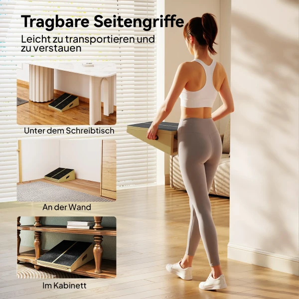 Schuin Bord Voor Ontlastende Oefeningen, 4 Verstelbare Hoeken, Antislip, Hout