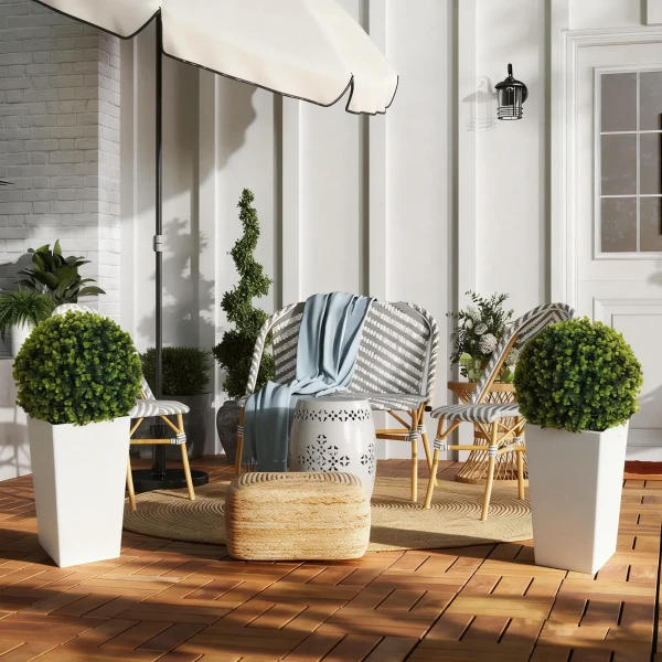 Set Van 2 Kunstmatige Eucalyptusbollen 65 Cm Kunstplant Met UV bescherming, 330 Bladeren In Pot, Groen