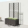 Set Van 2 Trellis Met Plantenbak Bloembak Met Drainagegat Timer Bewateringssysteem 80 X 40 X 136 Cm Bruin