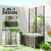 Set Van 2 Trellis Met Plantenbak Bloembak Met Drainagegat Timer Bewateringssysteem 80 X 40 X 136 Cm Bruin