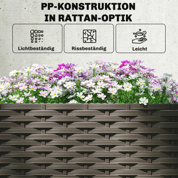 Set Van 2 Trellis Met Plantenbak Bloembak Met Drainagegat Timer Bewateringssysteem 80 X 40 X 136 Cm Bruin