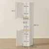 Smalle Badkamerkast Hoge Kast Met 2 Deuren, 2 Open Vakken, Voor Badkamer 30 X 34,6 X 182 Cm Wit