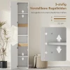Smalle Badkamerkast Hoge Kast Met 2 Deuren, 2 Open Vakken, Voor Badkamer 30 X 34,6 X 182 Cm Wit