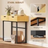 Smalle Console Tafel Met 2 Lades, Metalen Frame, Voor Hal 110 X 35 X 76,5 Cm Natuur